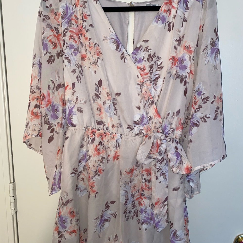 Charlotte Russe pink and purple floral romper